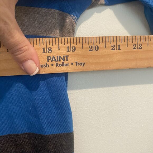 Vintage Esprit Rugby Shirt Men S Blue Striped Stitched Embroidered Urban Fit NWT - Picture 11 of 14